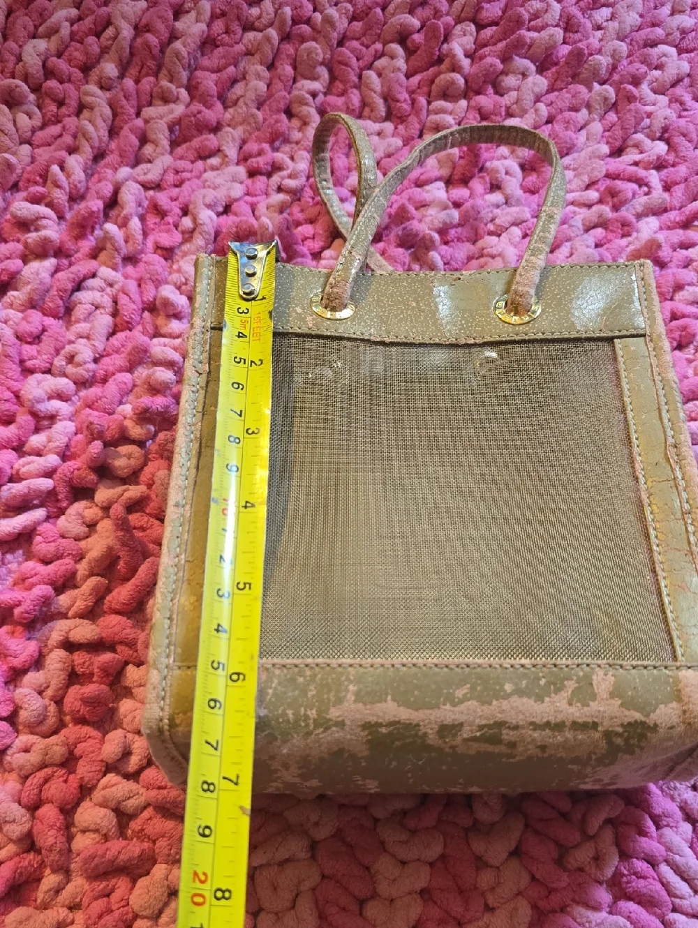 Fendi Mini Green Mesh Tote Bag - Picture 10 of 11